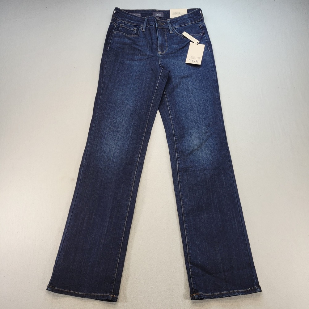 NYDJ Marilyn Straight Jeans Womens 4 Blue Northbridge Sure Stretch Lift Tuck